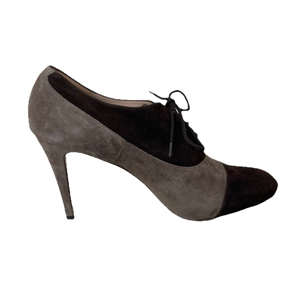 Barney’s New York Brown Suede Lace up Heeled Oxford Shoes Stilettos Sz 40 / Sz 9 - Picture 3 of 16